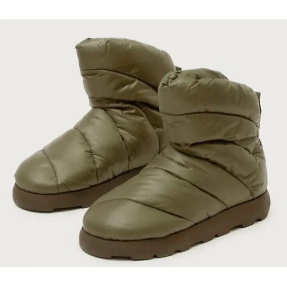 Piumestudio Luna Military Green Pillow Boot Womens‎ 37 Evereve Ankle Bootie New